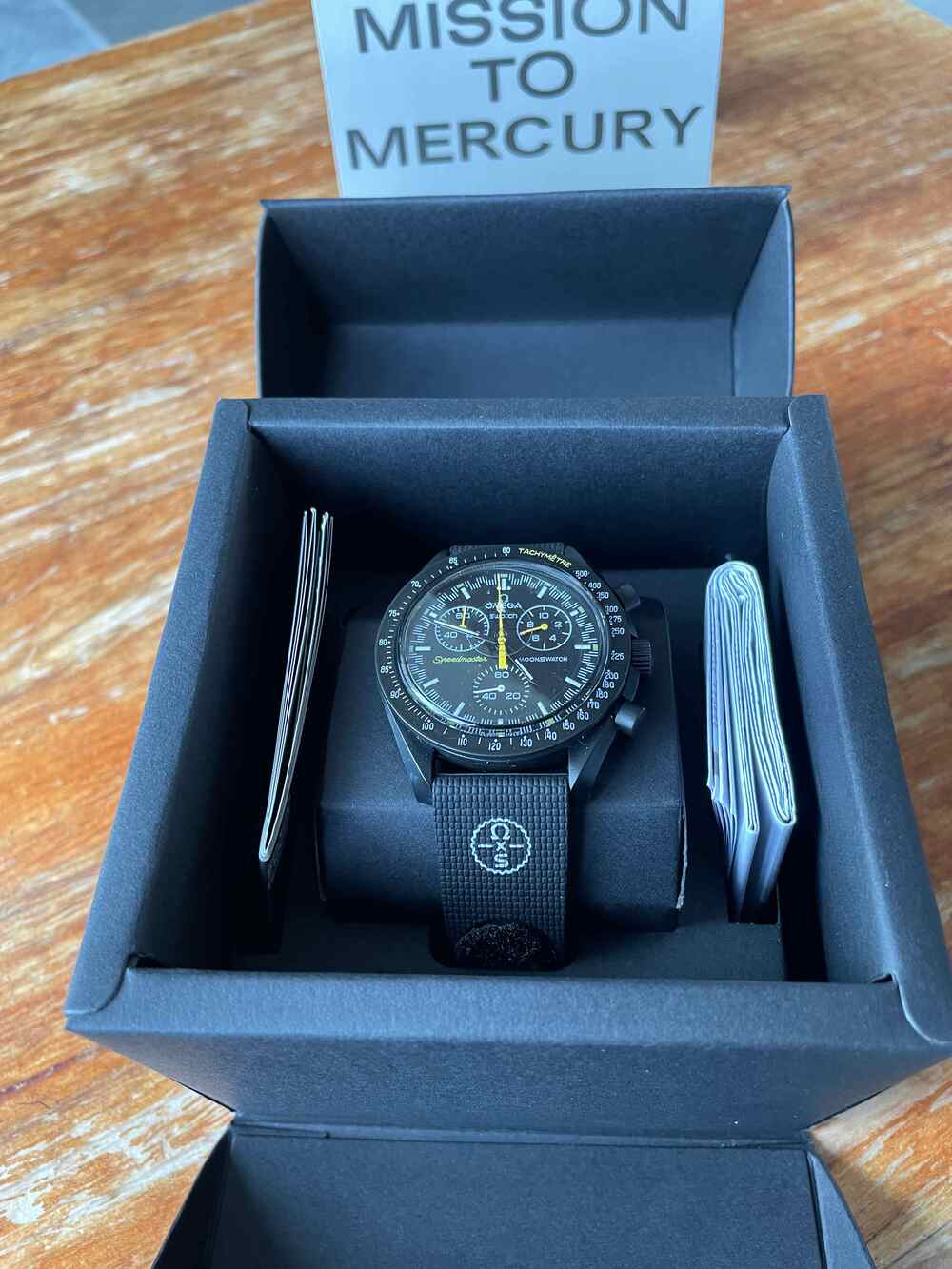 NWOT Omega X Swatch Moonswatch Speedmaster Mission To Mercury Black Whatch